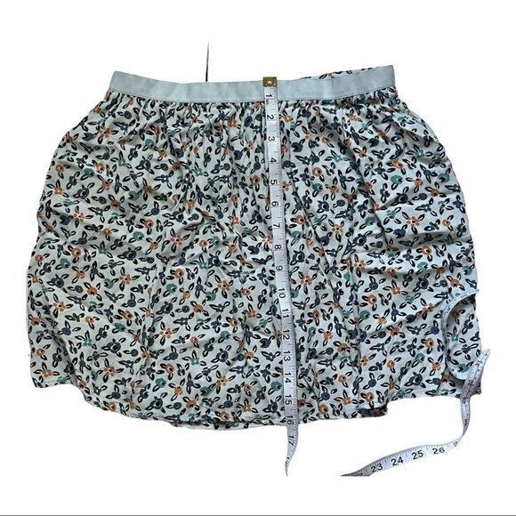 american Vintage mini skirt pleats floral elastic waistband  off white size XS - Picture 11 of 16